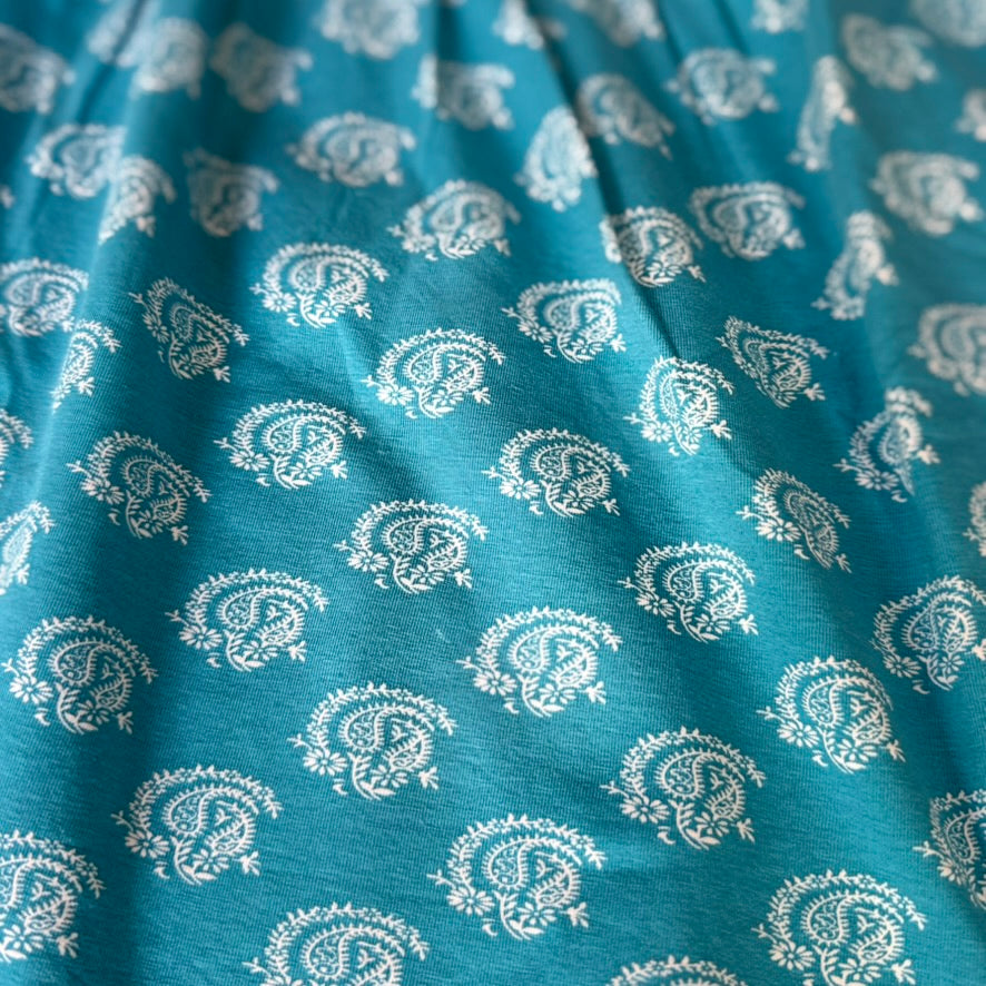 Toddler Organic Cotton Summer Dress | 18M, 2T, 3T | Neelam Paisley Blue