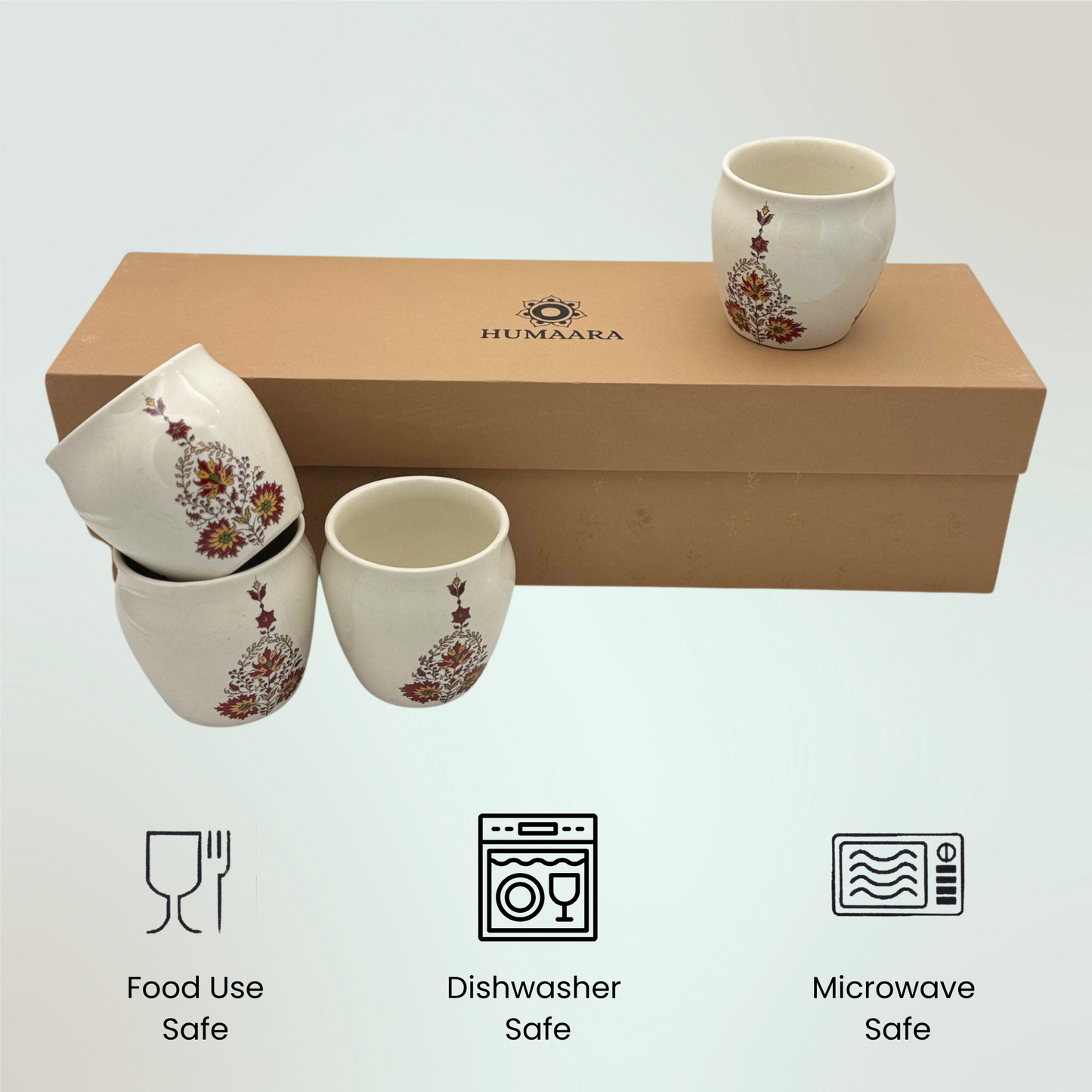 Handcrafted Chai Mug Gift Box | 2 or 4 Ceramic Kulhad Cups for Hot & Cold