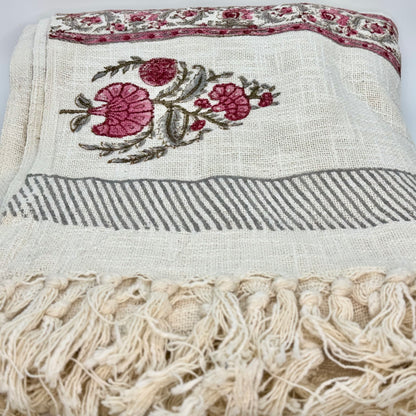 100% Cotton Handblock Printed Decorative Throw Blanket | 50" x 78"