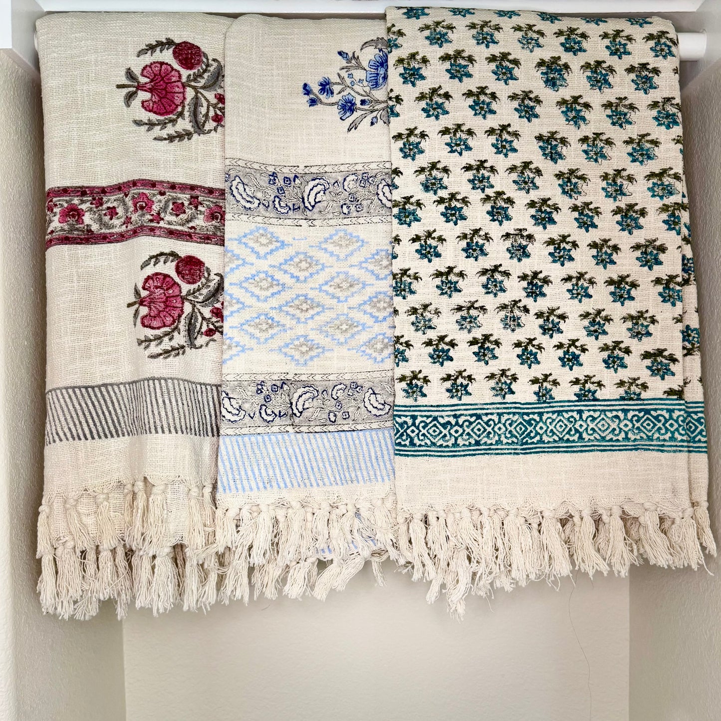 100% Cotton Handblock Printed Decorative Throw Blanket | 50" x 78"