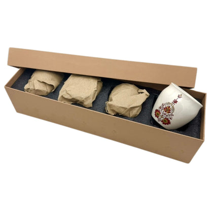 Handcrafted Chai Mug Gift Box | 4 Ceramic Kulhad Cups for Hot/Cold Drinks & Treats