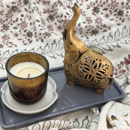 Elephant Candle Centerpiece, Table Decor, Tea Light Holder